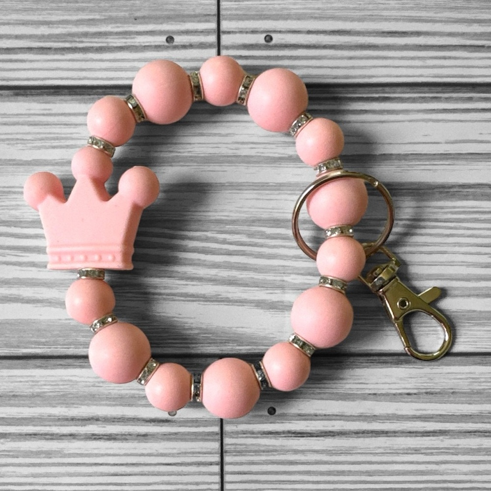 Pink Crown Silicone Wristlet